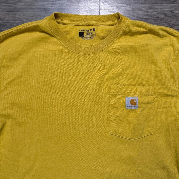 Carhartt Men's Long Sleeve Pocket Shirt - Yellow - Picture 2 of 6